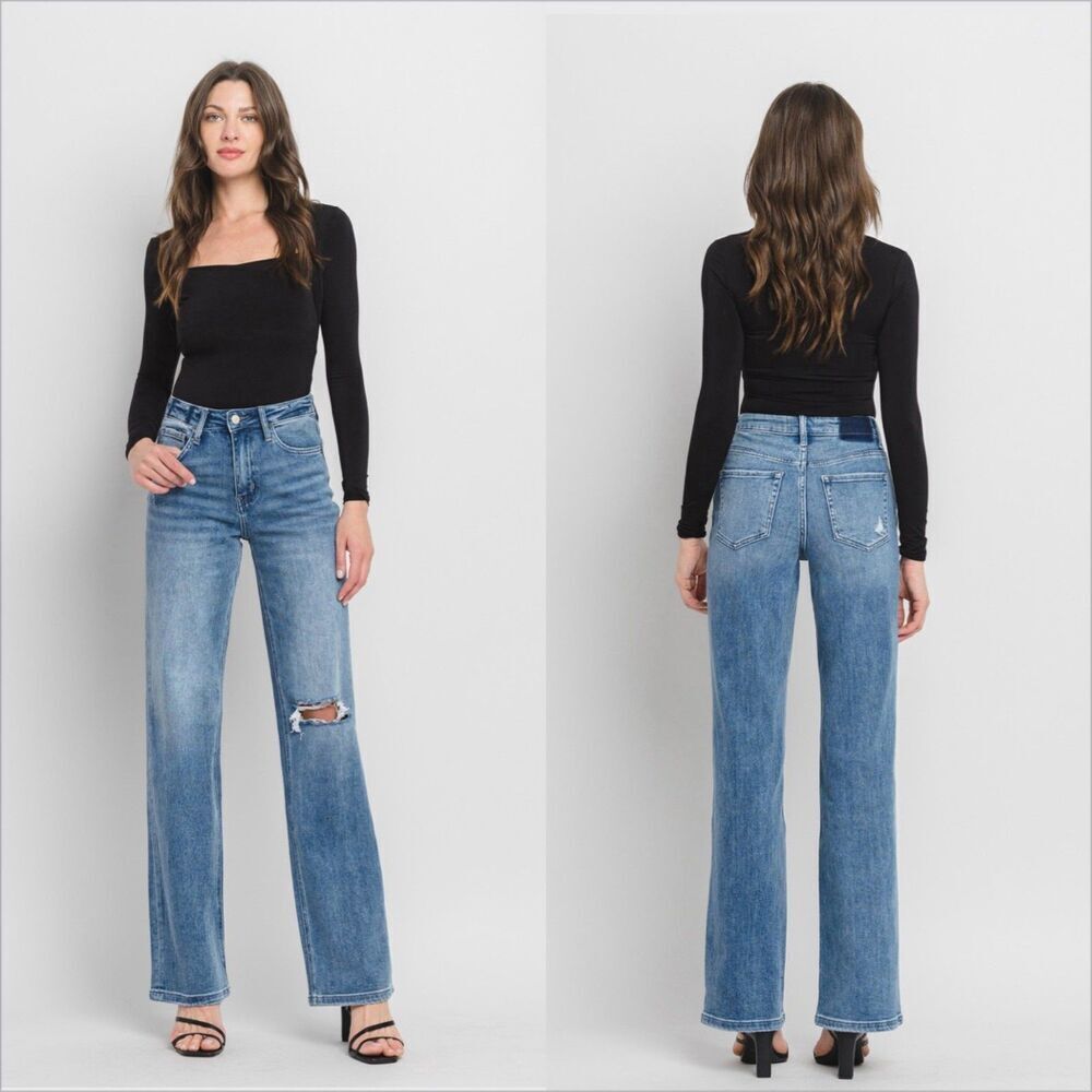 Vervet Leslie 90s Vintage Flare Jeans Size 32 NWT High Rise Stretch